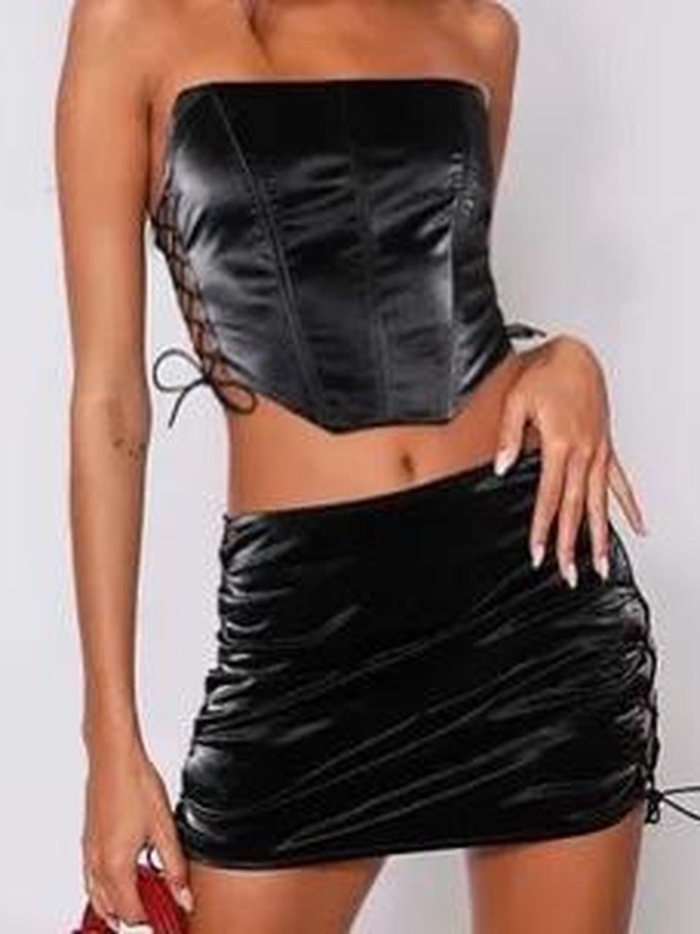 Tiger Mist Black Satin Amity Corset